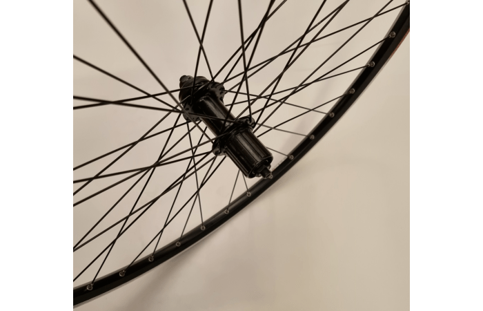 wiel 28a zwart zwarte spaken cass ssp